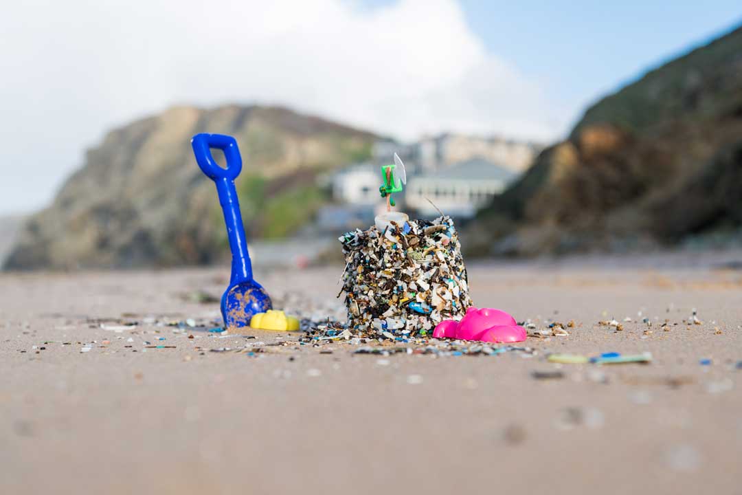 microplastic sand-castle
