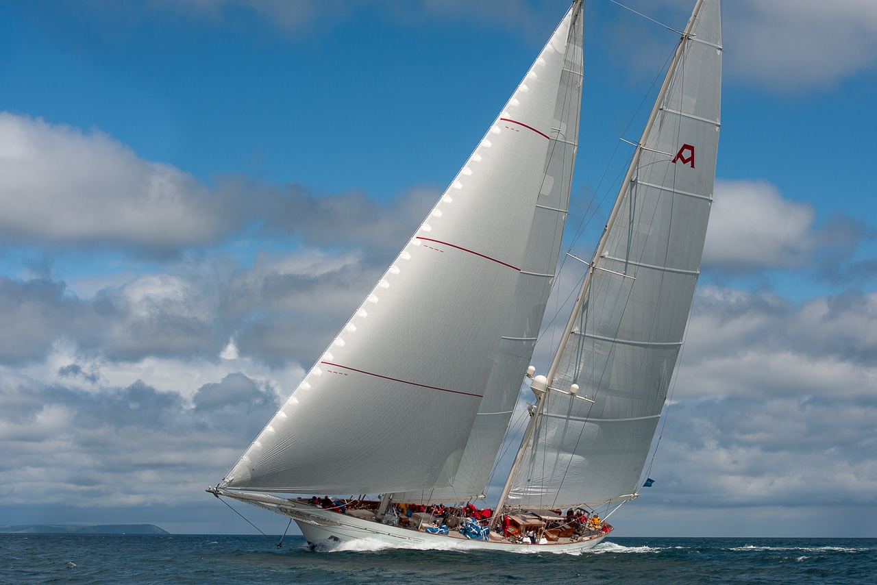 Adela sailing in Falmouth bay