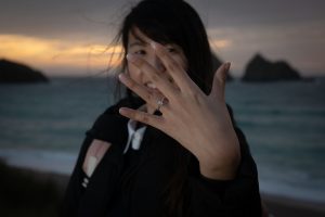 proposal photograph at Holywell bay
